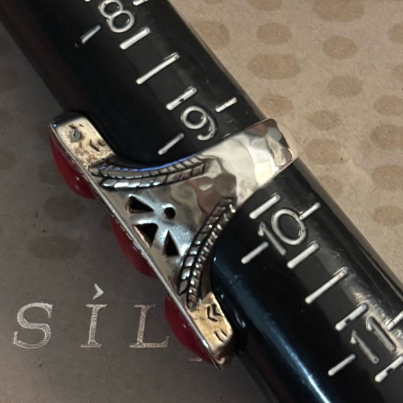 Silpada Sterling Silver Red Coral ‘Deep Sea’ Statement Ring - R3265 - Picture 8 of 11